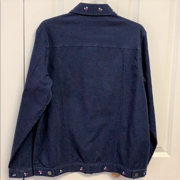 Denim & Company Jacket Size S Embroidered flowers - Picture 5 of 6